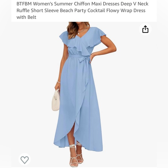 ‼️SOLD‼️ 🩵Light Blue Wrap Dress🩵 - Picture 1 of 4